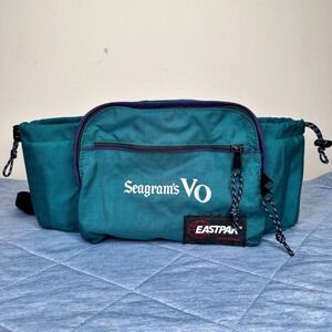 Vintage Eastpak Seagrams VO Fanny Can Pack Waist Bag Teal Purple 90s Made in USA